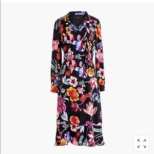 J. Crew Black Dress with Colorful Floral Design